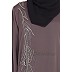 Umbrella abaya with simple stonework- Ash Brown